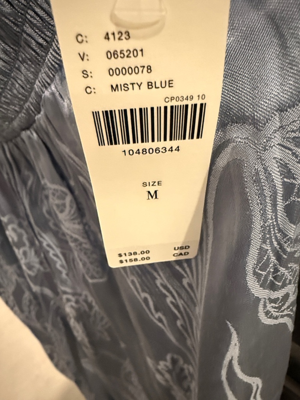 Anthropologie Dusty Blue Floral Harem - Picture 3 of 9